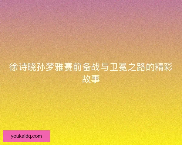 徐诗晓孙梦雅赛前备战与卫冕之路的精彩故事